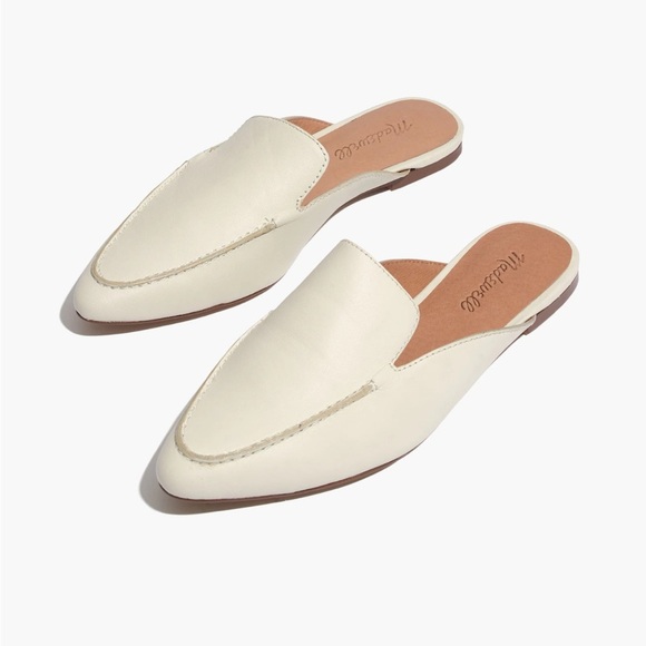 Madewell The Frances Skimmer Mule in Leather Vintage Canvas Cream Size 9 - Picture 1 of 8
